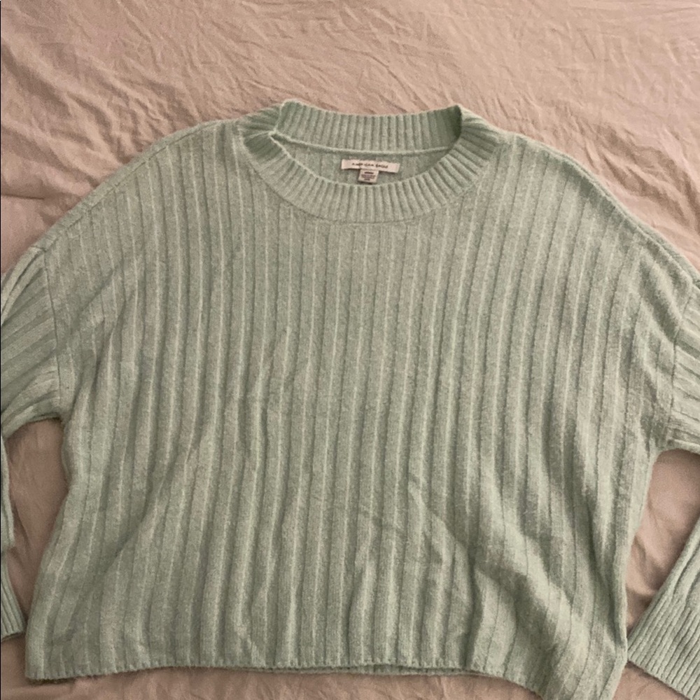 Mint Green Ribbed Sweater